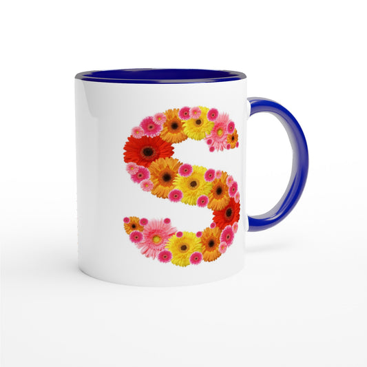 Letter S - Bloemen Mok | Meerdere kleuren!