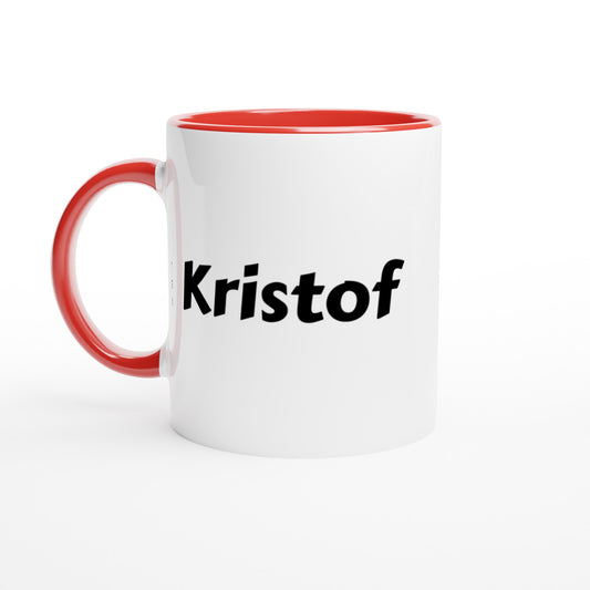 Kristof naam cadeau mok - beker - kado collega - moederdag - verjaardag - persoonlijke voornaam mok werknemer - collega | Beker in verschillende kleuren!