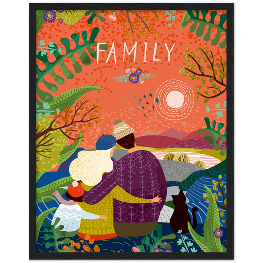 Family | poster | mat papier | houten lijst