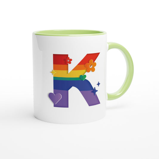 Letter K - Regenboog Mok | Meerdere kleuren!