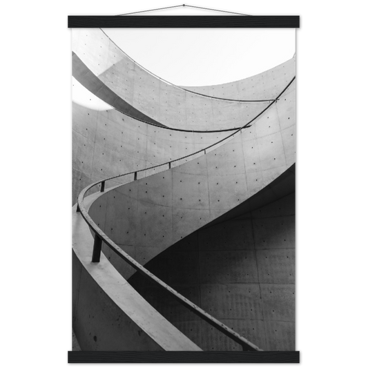 Staircase architecture | mat papier poster met houten hanger
