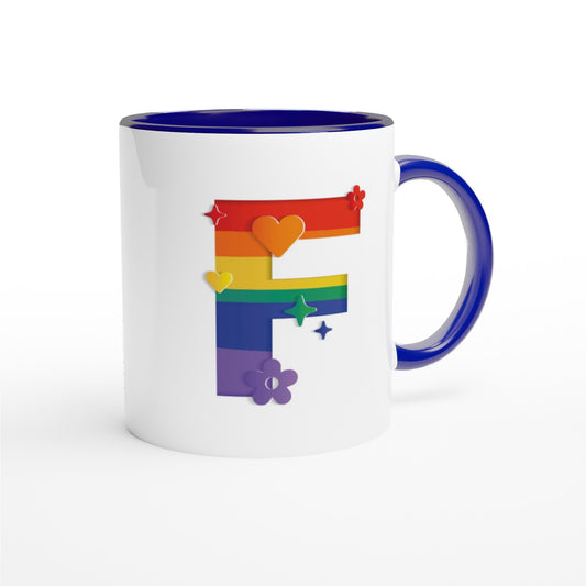 Letter F - Regenboog Mok | Meerdere kleuren!