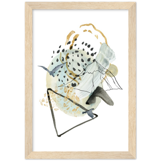 Little bird - abstract landscape | poster | mat papier | houten lijst