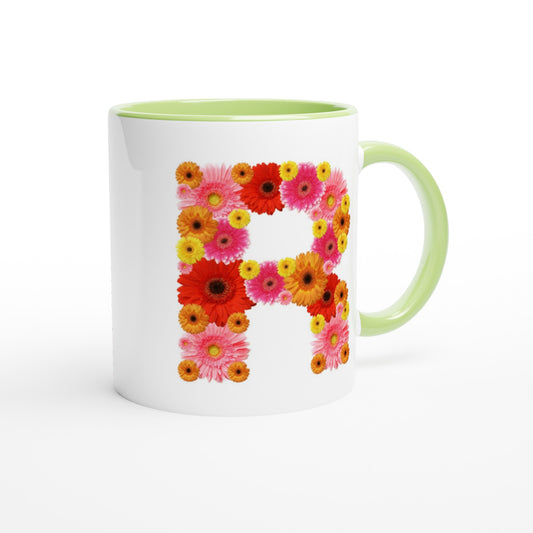 Letter R - Bloemen Mok | Meerdere kleuren!