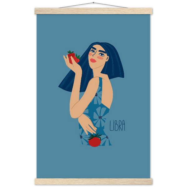 Sterrenbeeld poster LIBRA - Weegschaal | mat papier poster met houten hanger