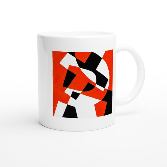 Letter R - Abstract art Mok - Beker
