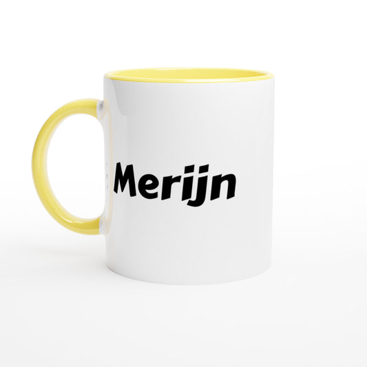 Merijn voornaam mok - beker - kado collega - verjaardag - persoonlijke naam collega - cadeau beker in verschillende kleuren!