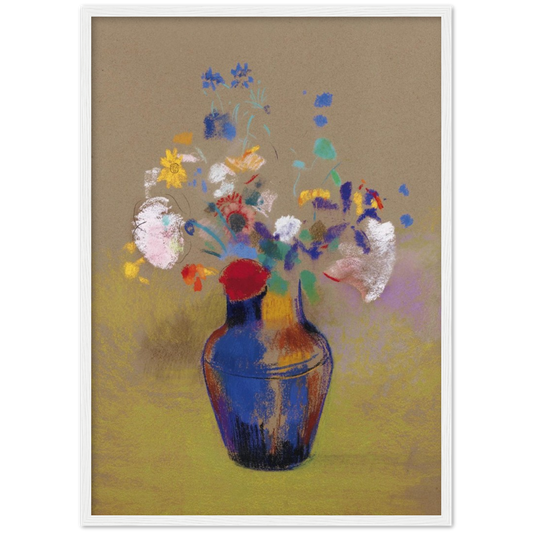 Vaas met bloemen - Odilon Redon | poster | mat papier | houten lijst