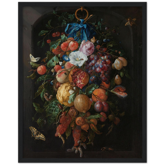 Fruit en bloemen - Jan Davidsz. de Heem | poster | mat papier | houten lijst