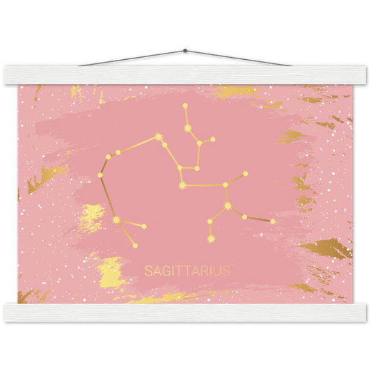 Sterrenbeeld Poster SAGITTARIUS - BOOGSCHUTTER | mat papier poster met houten hanger