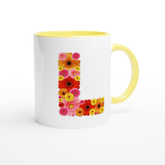 Letter L - Bloemen Mok | Meerdere kleuren!