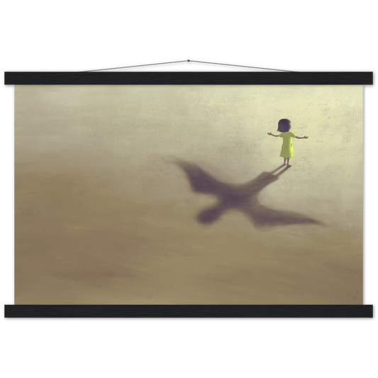 Just fly... | mat papier poster met houten hanger