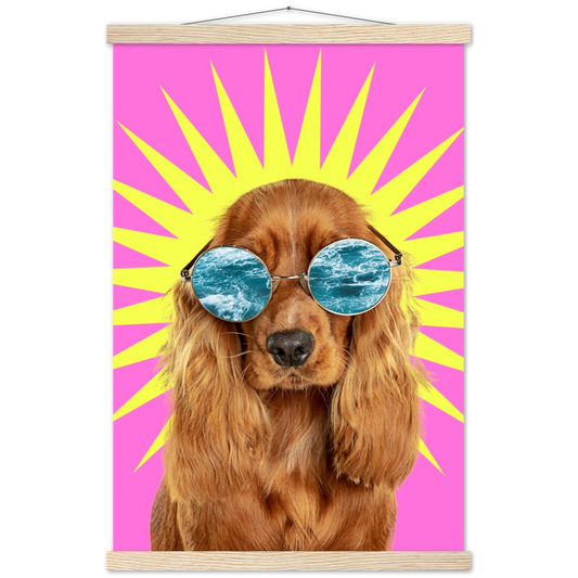 Let's swim! | mat papier poster met houten hanger