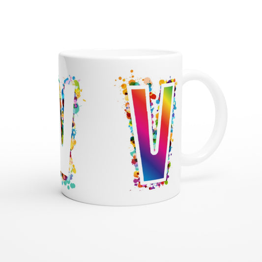 Letter V - Disco Mok - Beker