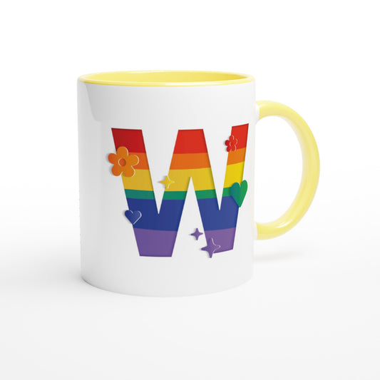 Letter W - Regenboog Mok | Meerdere kleuren!