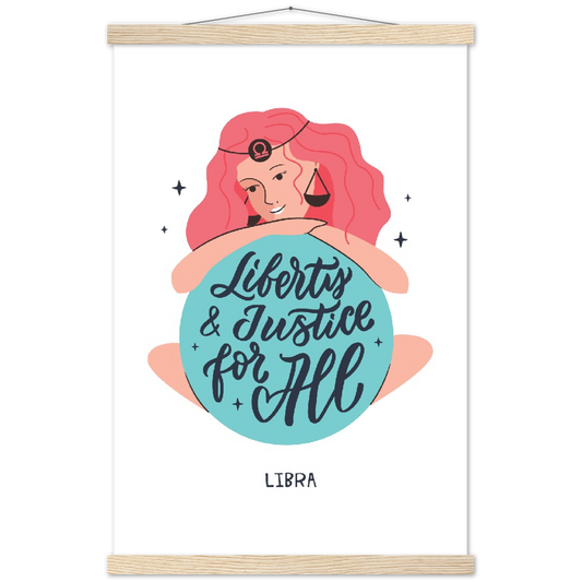 Sterrenbeeld poster LIBRA - Weegschaal | mat papier poster met houten hanger