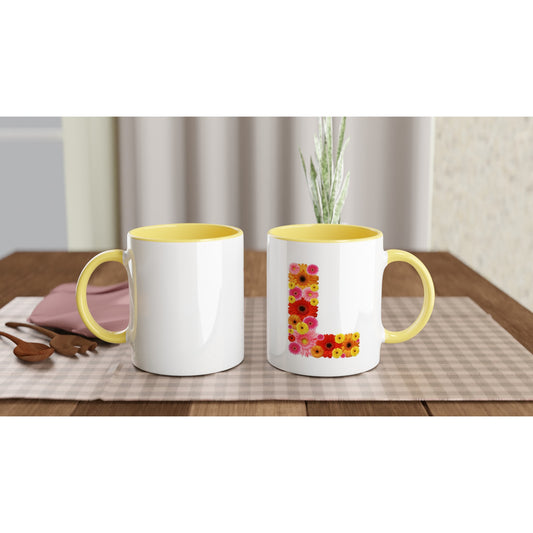 Letter L - Bloemen Mok | Meerdere kleuren!