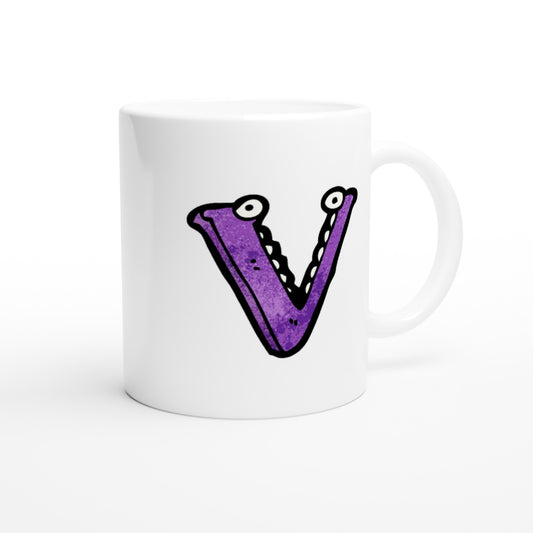 Letter V - Cartoon Mok - Beker