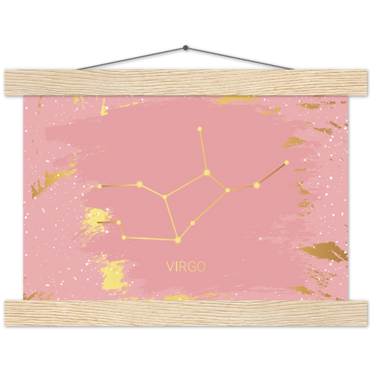 Sterrenbeeld Poster VIRGO - MAAGD | mat papier poster met houten hanger