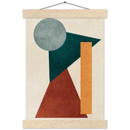 Shape composition | mat papier poster met houten hanger