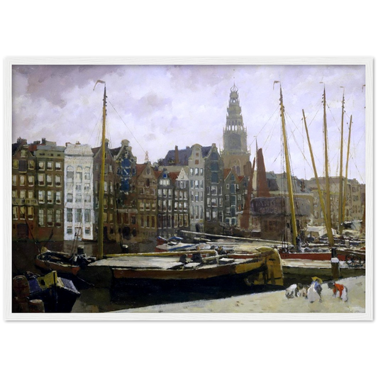 Het Damrak - George Hendrik Breitner | poster | mat papier | houten lijst