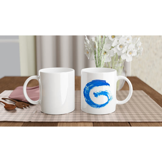 Letter G -  Blue paint Mok - Beker