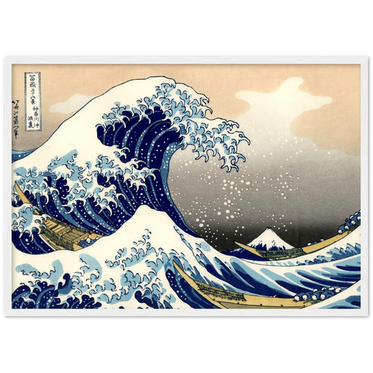 Grote golf van Kanagawa - Katsushika Hokusai | poster | mat papier | houten lijst